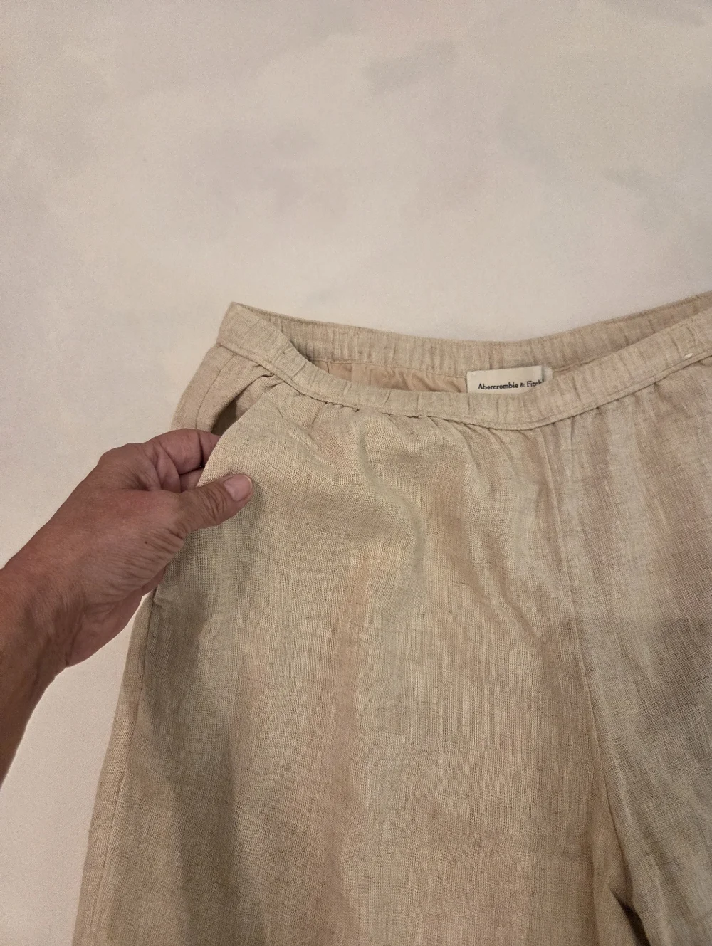 Abercrombie & Fitch Light Beige Wide Leg Pants